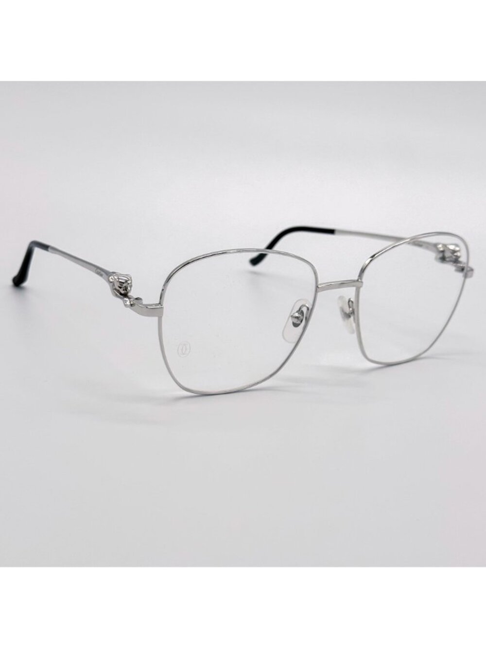 New Cartier CT0371O 002 Silver Women Eyeglasses Authentic